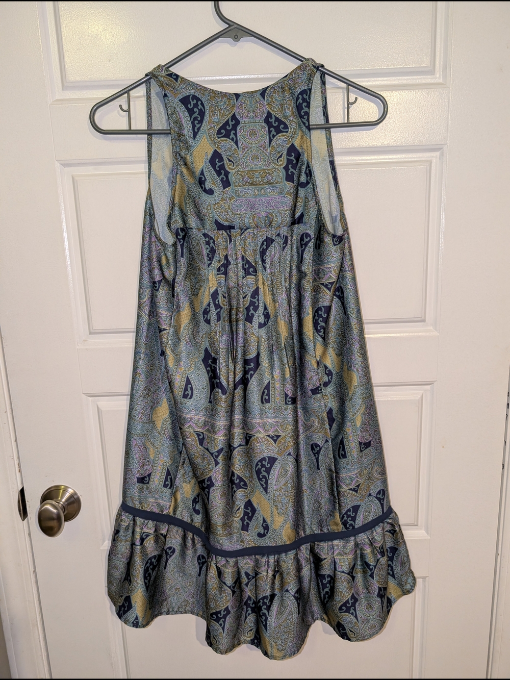 Anthropology Sleeveless Paisley Tiered Sundress in Blue-Green - Picture 5 of 6